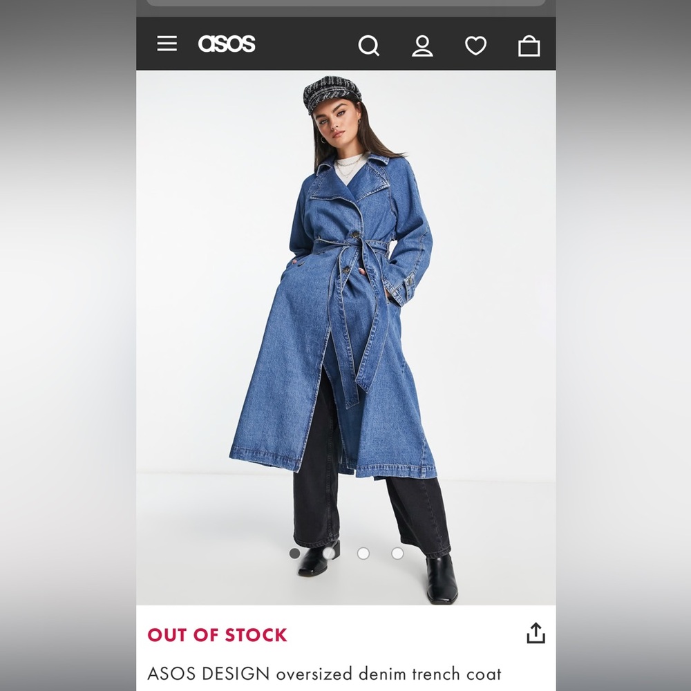 ASOS Full Length Denim Trench Coat